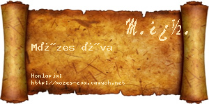 Mózes Éva névjegykártya