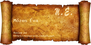 Mózes Éva névjegykártya