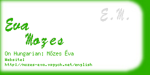 eva mozes business card